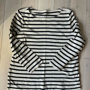 LOFT Black and White Striped Women's Top